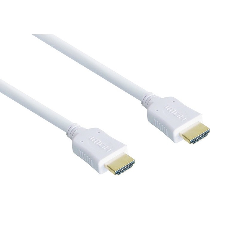 Good Connections High Speed HDMI Cavo 2m con Ethernet gold Stecker Bianco